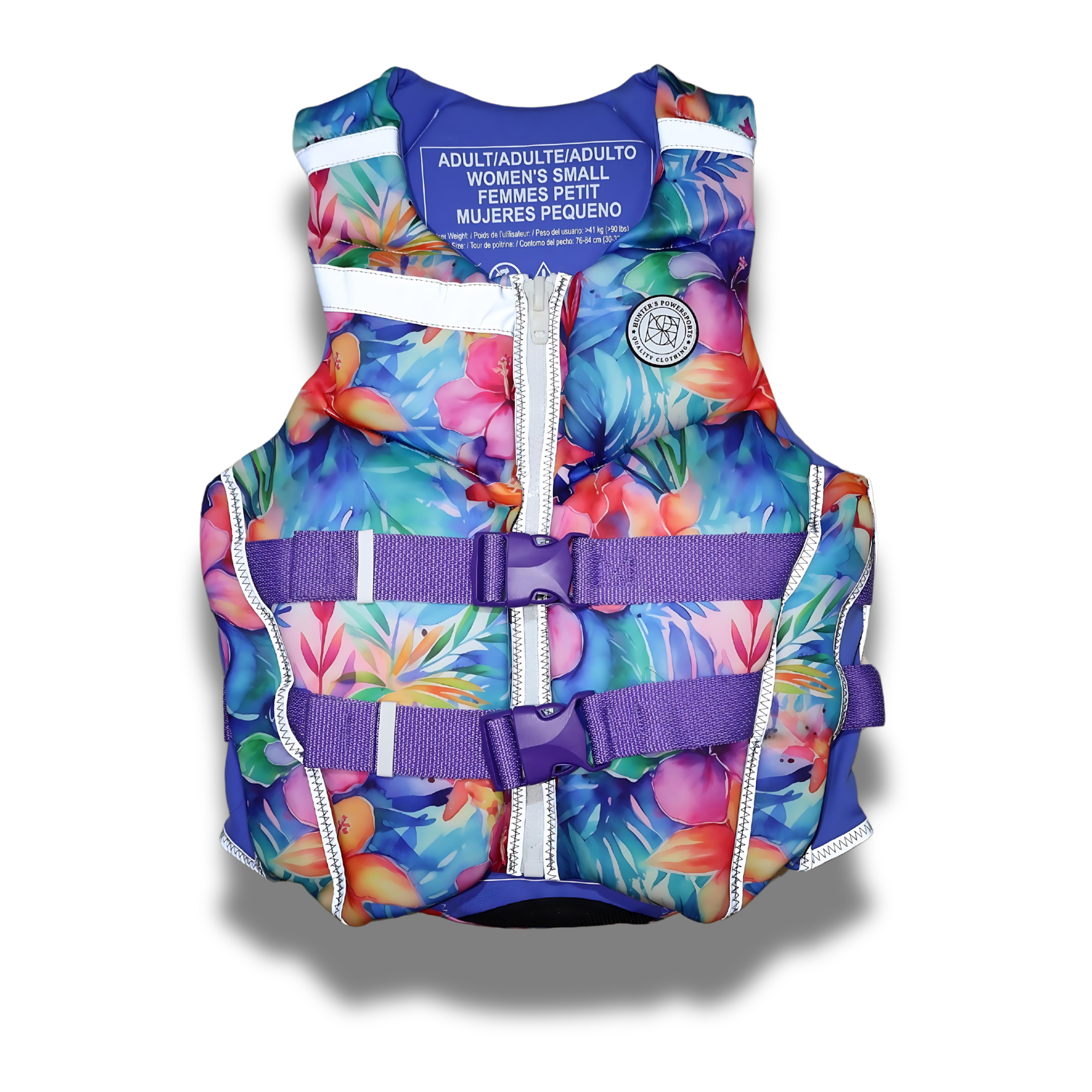 Purple Tropical Teen Life Vest | Girl's Reflective Gear | Buy Now